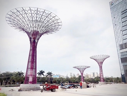 凱德山海連城-百萬(wàn)方國(guó)際濱海大城異型鋼結(jié)構(gòu)雕塑