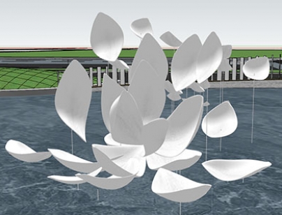 長沙世茂?湘江榕華里不銹鋼景觀雕塑裝置