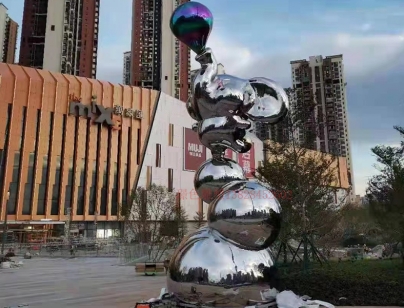 南寧五象萬象匯不銹鋼雕塑案例