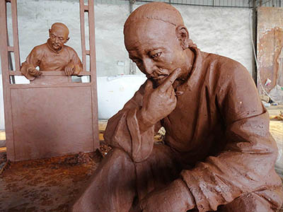 方圓集團鶴山云山詩意玻璃鋼雕塑(圖2)