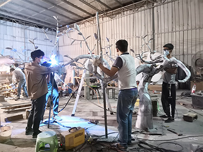 普利·廣西北流幸福園展示區(qū)不銹鋼雕塑擺件(圖2)