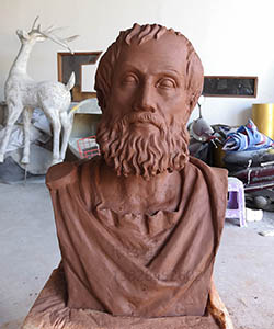 碧桂園海南之心廣場玻璃鋼仿古銅色雕塑(圖1)