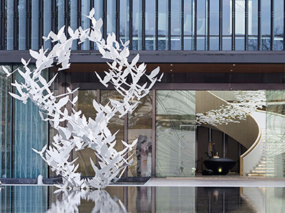 順德招商曦岸不銹鋼景觀雕塑裝置(圖2)