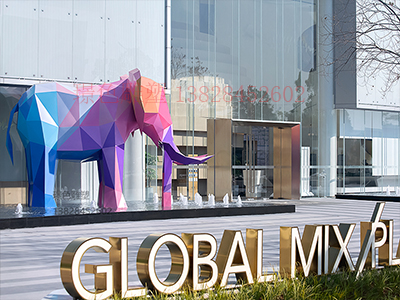 佛山國通廣場示范區(qū)中建寰球薈不銹鋼主題雕塑(圖4)